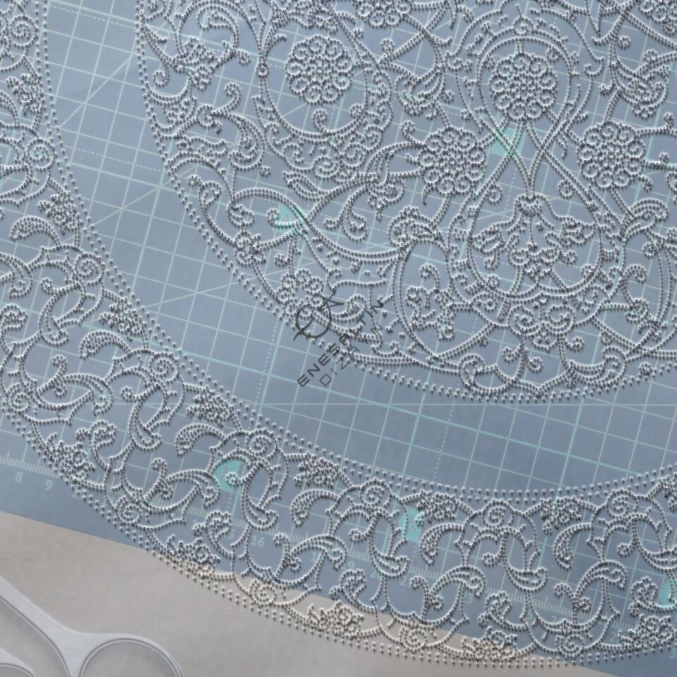 Şablon Desen 40 cm - Baba Nakkaş Klasik İznik 15. yy.  Lotus Hatayi Motifli Çini Deseni