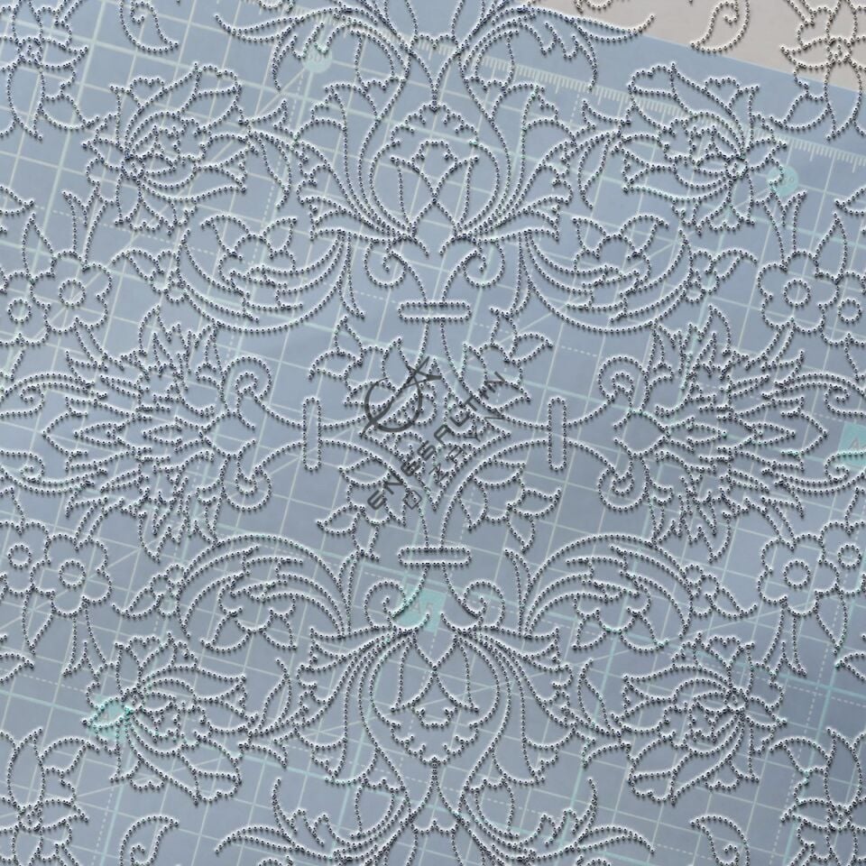 Şablon Desen 38 x 38 cm. - Tezhib Bezeme Simetrik Hatayi Motifli Çini Tabak / Karo Deseni