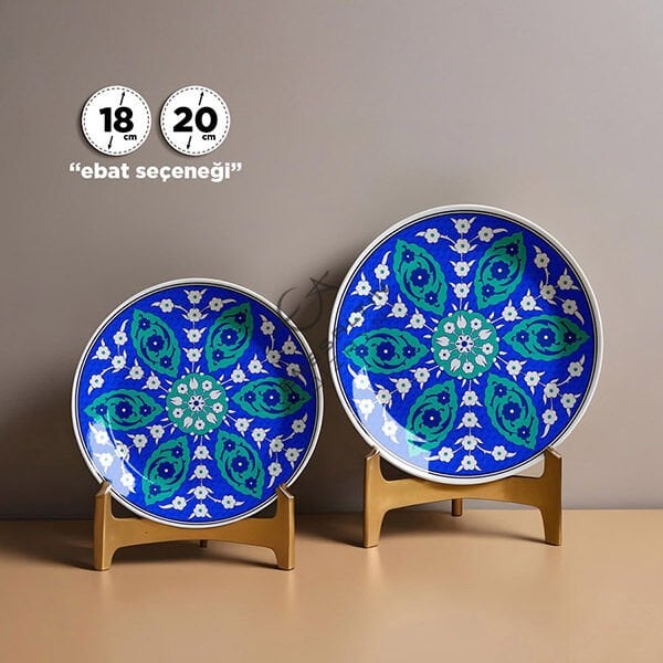 Şablon Desen  -  Klasik İznik Penç Çarkıfelek Çini Tabak Deseni