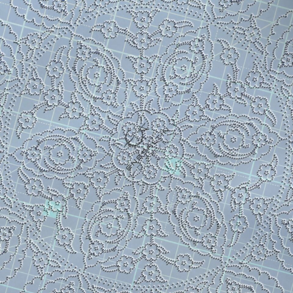 Şablon Desen 25 cm. -  Kolay   Klasik İznik Penç Çarkıfelek Çini Tabak Deseni