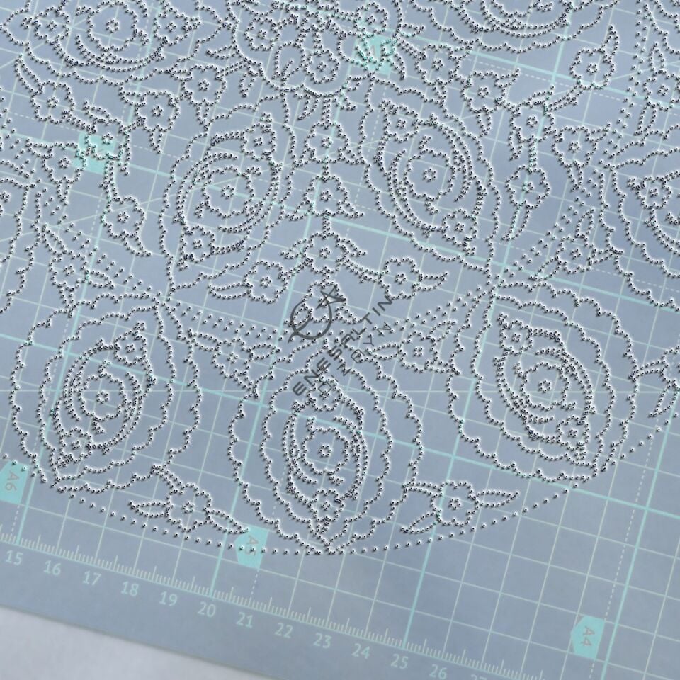 Şablon Desen 25 cm. -  Kolay   Klasik İznik Penç Çarkıfelek Çini Tabak Deseni