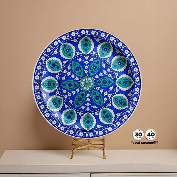 Şablon Desen - Orijinal Klasik İznik Penç Çarkıfelek Çini Tabak Deseni