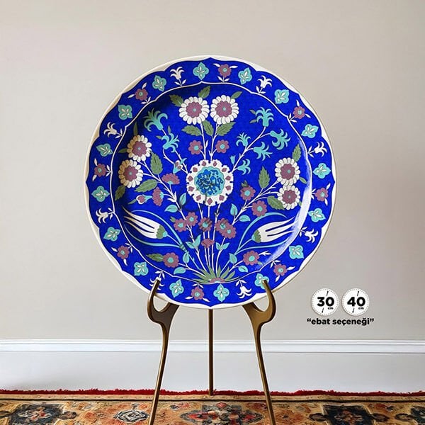 Şablon Desen - Orijinal İznik 19. yy. Kasımpatı Sümbül Lale Çini Deseni