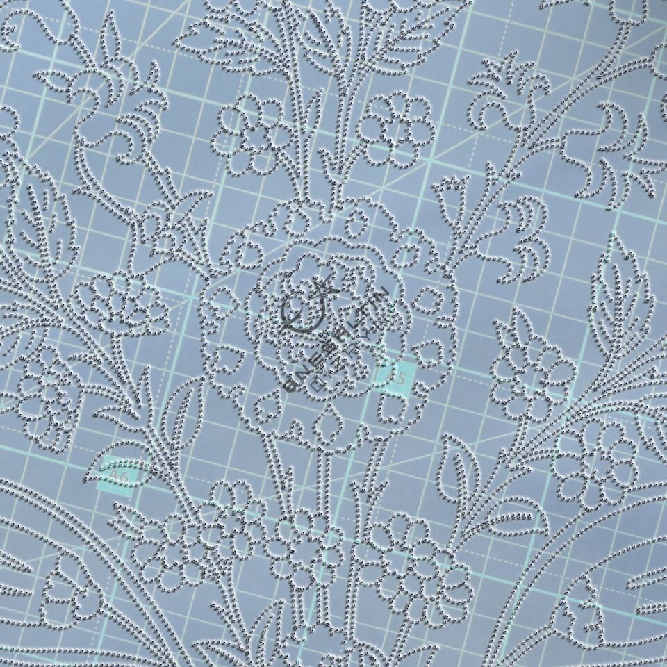 Şablon Desen 25 cm. -  Orijinal İznik 19. yy. Kasımpatı Sümbül Lale Çini Deseni