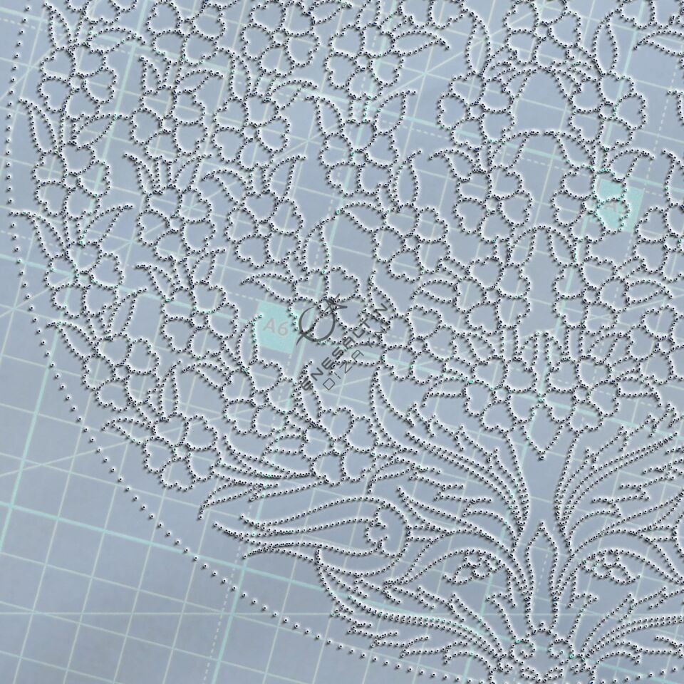 Şablon Desen 22 cm. -  Hayat Ağacı Motifli Çini Tabak Deseni