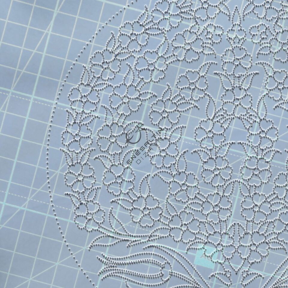 Şablon Desen -  Hayat Ağacı ve Lale Motifli Çini Tabak Deseni