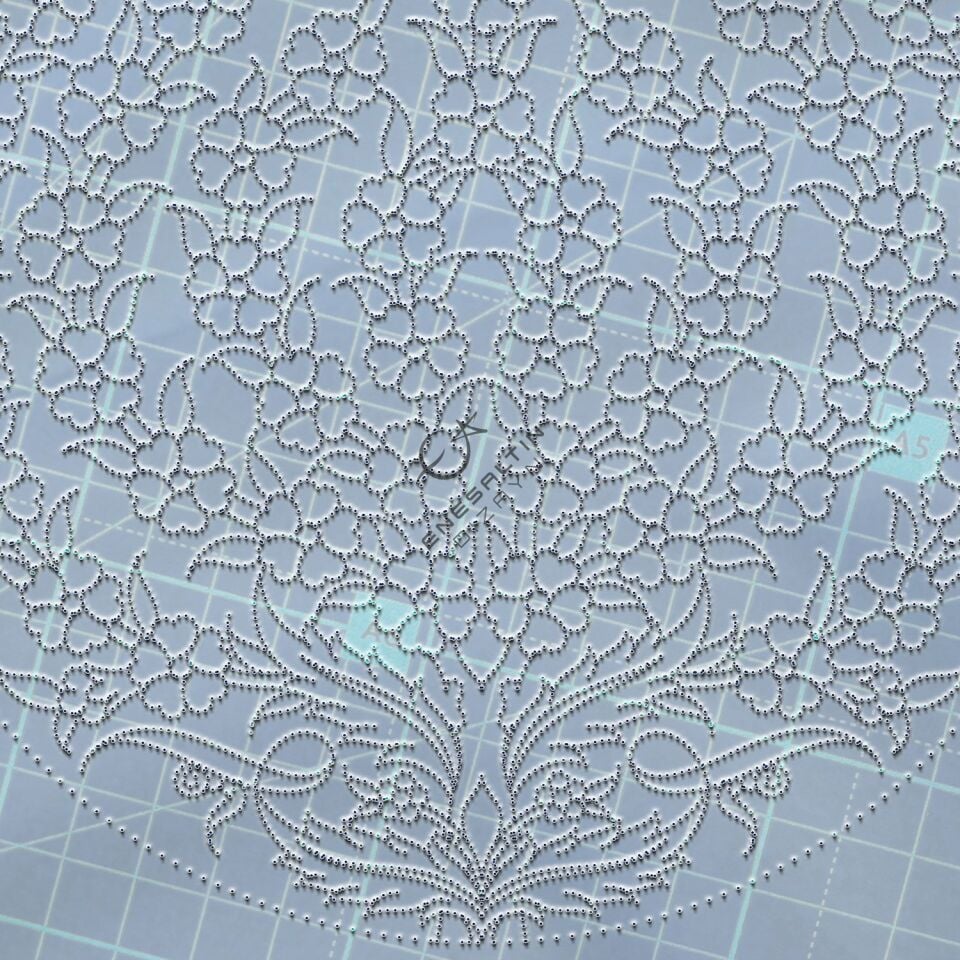 Şablon Desen 20 cm -  Hayat Ağacı Hançer Yaprak Motifli Çini Tabak Deseni