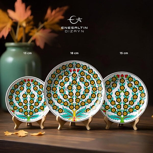 Şablon Desen -  Hayat Ağacı Çini Tabak Deseni