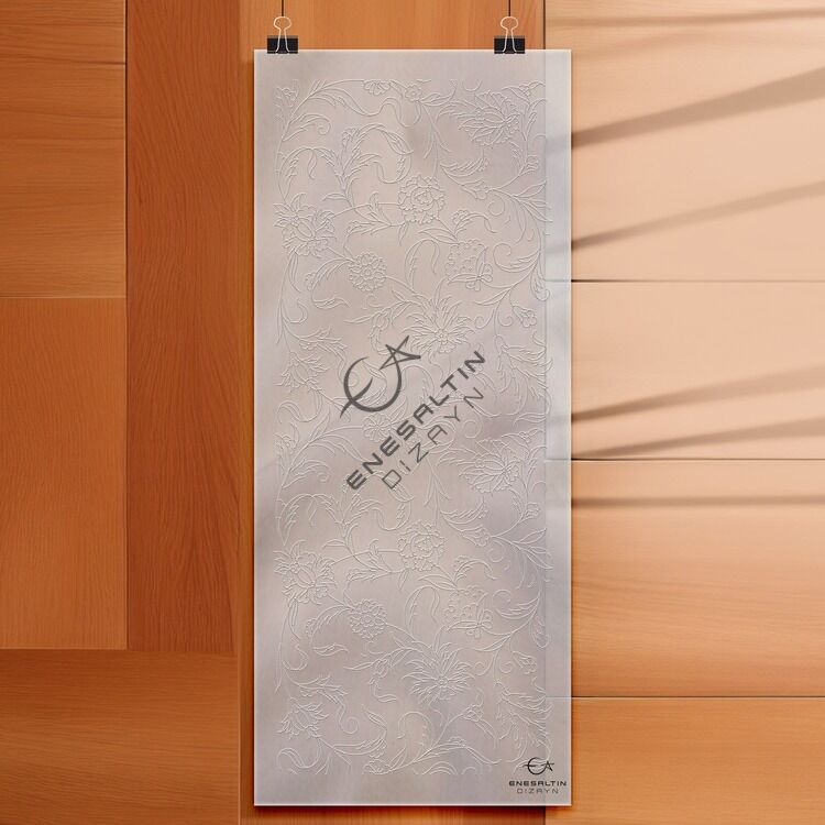 Şablon Desen 20x50 cm. - Sürekli (Ulama) Hatayi Motifli Çini Karo Deseni