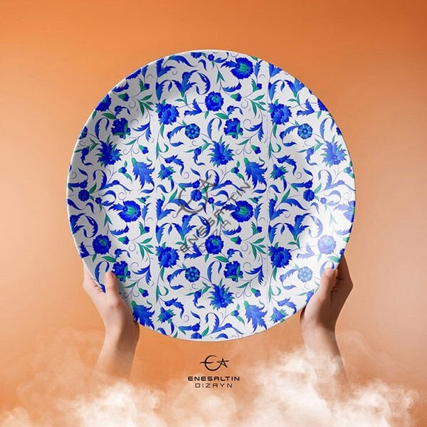 Template Design 20x50 cm. - Continuous (Interlocking) Hatayi Motif Ceramic Tile Design