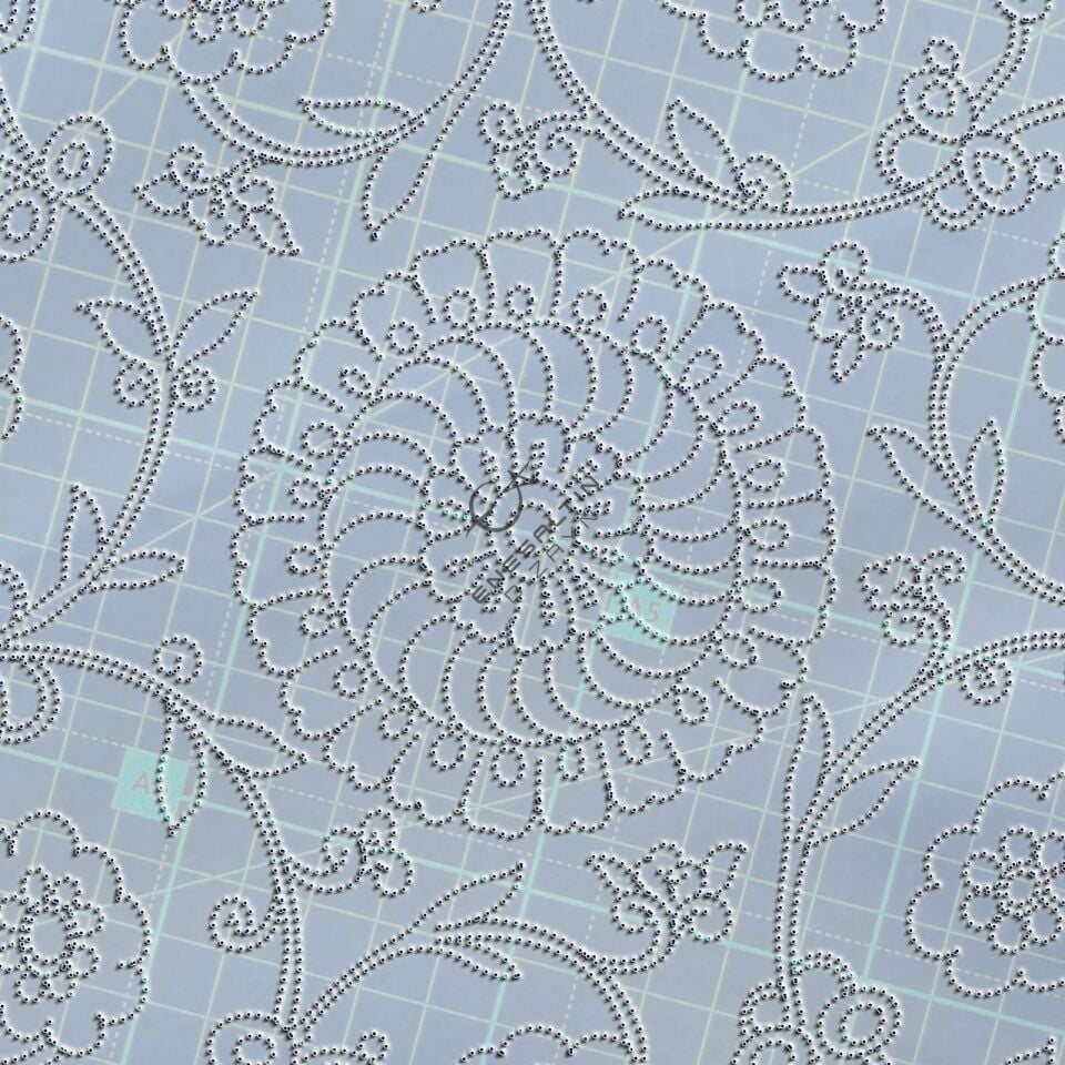 Şablon Desen - İznik 1570 Sarmaşık Penç Kompozisyon Çini Deseni