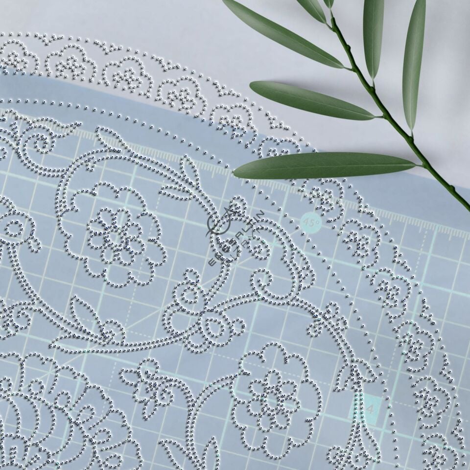 Şablon Desen - İznik 1570 Sarmaşık Penç Kompozisyon Çini Deseni