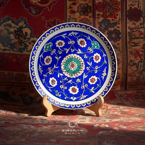 Şablon Desen - İznik 1570 Sarmaşık Penç Kompozisyon Çini Deseni