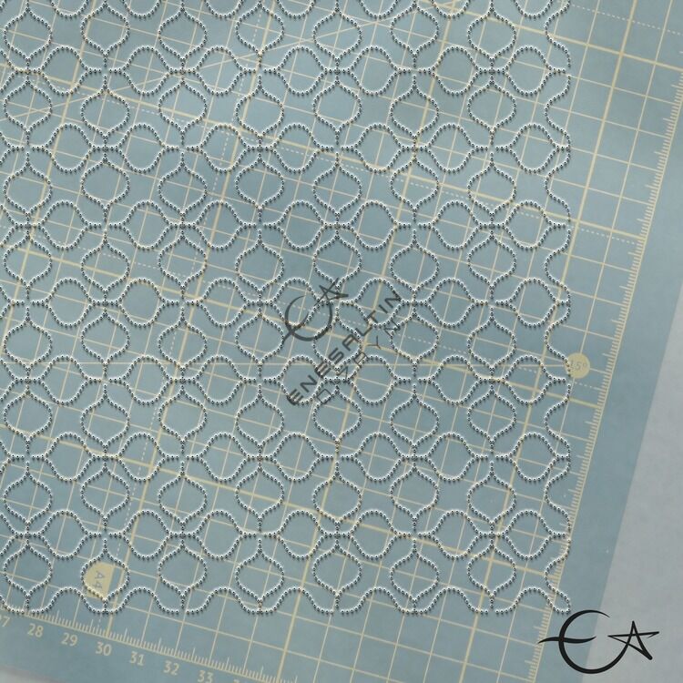 Şablon Desen 32 x 32 cm. - Yonca Ulama Çini Tabak / Karo Deseni