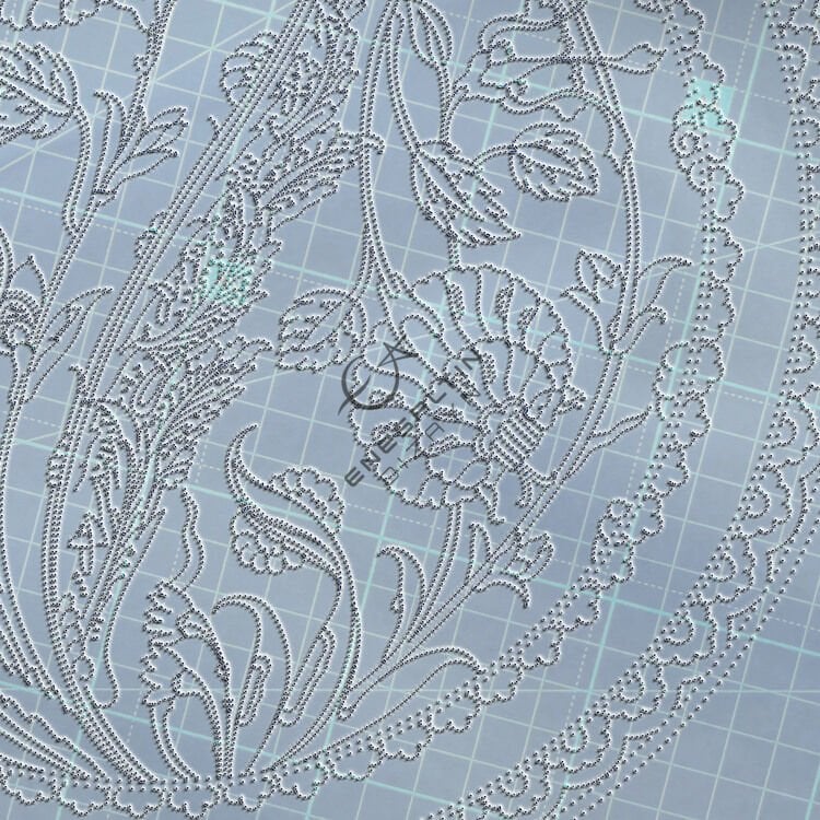 Şablon Desen - İznik 16. yy. 3'lü Gül Kompozisyon Çini Deseni