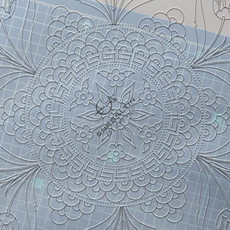 Şablon Desen 40 cm.  - Lale Karanfil Motifli Çini Deseni