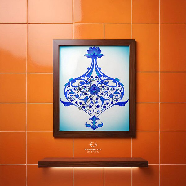 Stencil Pattern 25 x 30 cm. - Rumi Tile Pattern with Illuminated Motif
