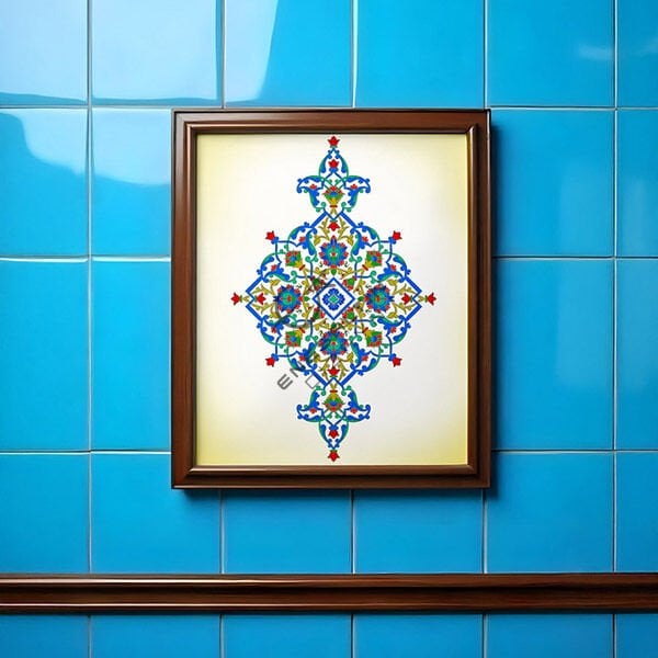 Şablon Desen 19 x 30 cm. - Rumi Şemse Çini Deseni