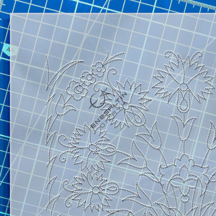 Şablon Desen 20 x 20 cm. - Karanfil Vazo Çini Karo Deseni