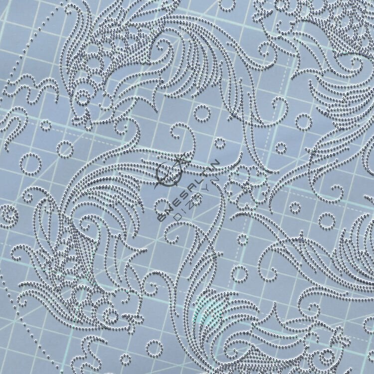 Şablon Desen  - 5 'li Beta Balıkları Çini Deseni