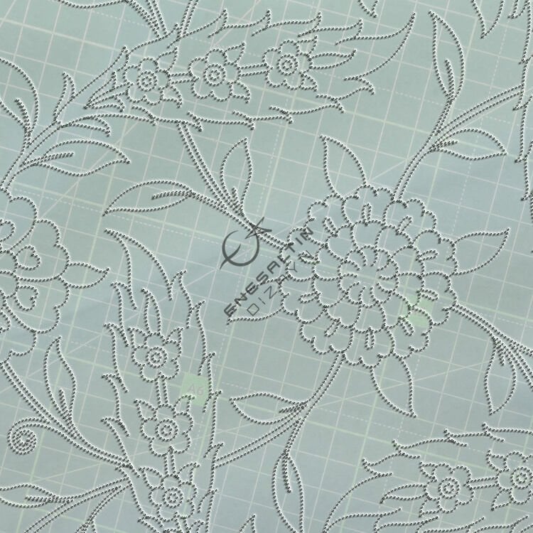 Şablon Desen 25 x 25 cm. - Ulama Hançer Yaprak Penç Çini Karo Deseni