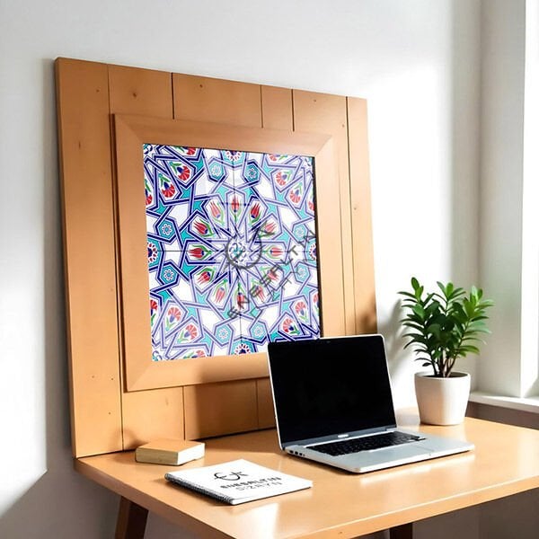 Şablon Desen 40 x 40 cm - Yıldız Geçme / Selçuklu Yıldızı Çini Karo Deseni