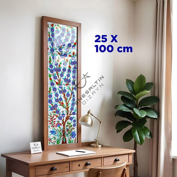 Şablon Desen 25 x 100 cm. - Maxi Boy Hayat Ağacı Çini Karo Deseni