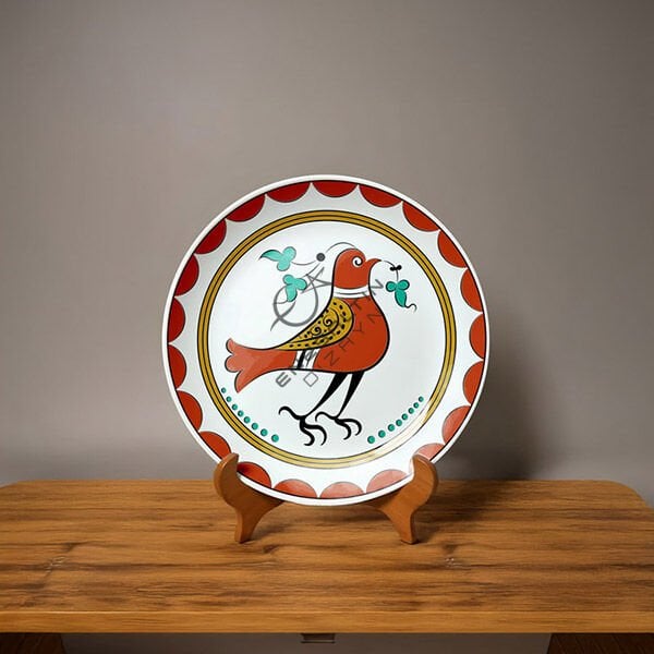 Şablon Desen 25 cm. -  Selçuklu Dönemi Barış Güvercini Figürlü Çini Deseni