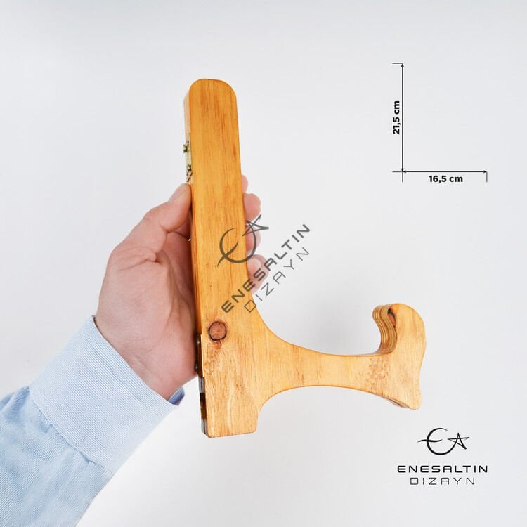 Orta Boy Ahşap Çini Tabak Ayağı, Teşhir Standı (30, 33, 35 ve 40 cm tabaklar için uygundur)