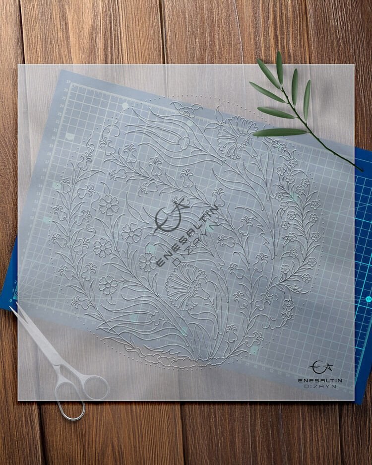 Şablon Desen - Serbest Stil Tüm Motifler Çini Deseni