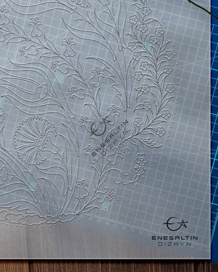 Şablon Desen - Serbest Stil Tüm Motifler Çini Deseni
