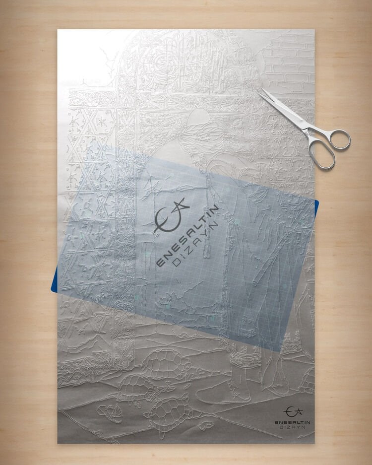 Şablon Desen 40 x 60 cm -  Kaplumbağa Terbiyecisi Çini Pano Deseni