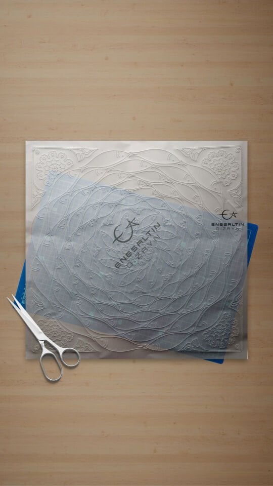 Stencil Pattern 40 x 40 cm - Tile Pattern with School of Fish Motif