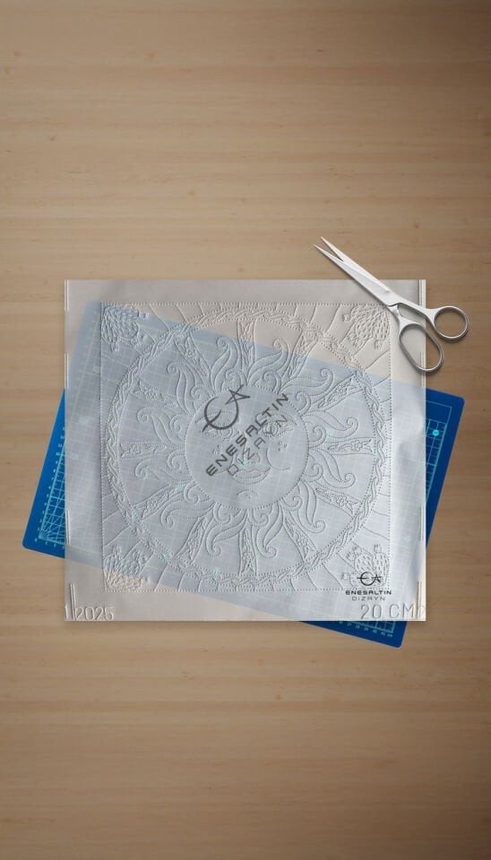 Şablon Desen 20 x 20 cm. - Sicilya Tarzı Barok Güneş Güzeli Çini Karo Deseni