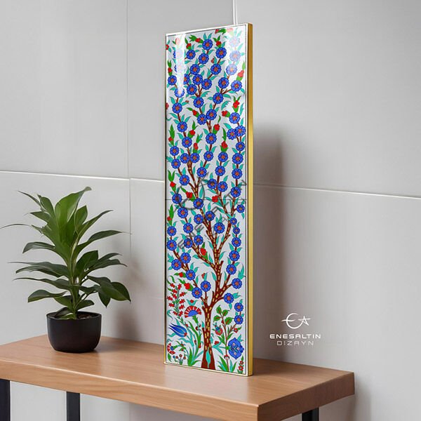 Şablon Desen 15 x 60 cm. -  Hayat Ağacı Çini Karo Deseni