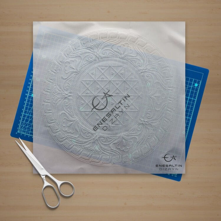 Şablon Desen - Selçuklu Beylikler Dönemi Milet İşi Geometrik Rumi Çini Deseni