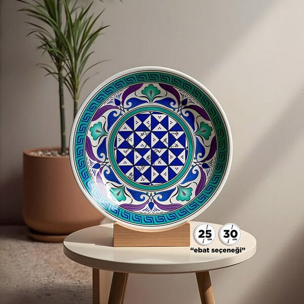 Şablon Desen - Selçuklu Beylikler Dönemi Milet İşi Geometrik Rumi Çini Deseni