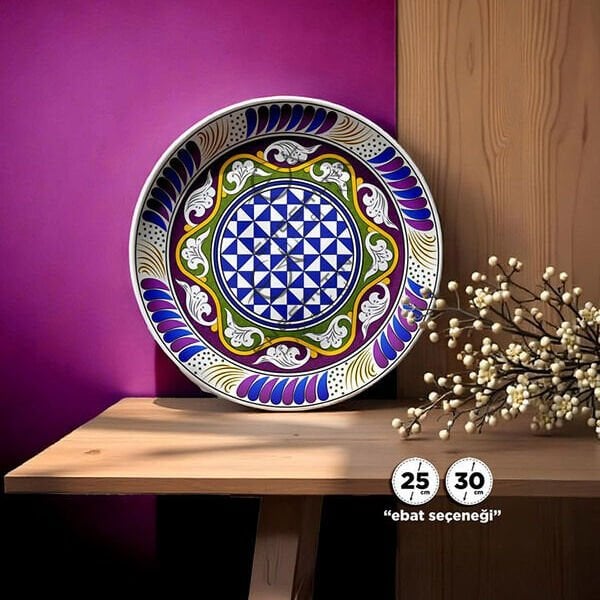 Şablon Desen - Selçuklu Beylikler Dönemi Milet İşi Geometrik Sarmaşık Çini Deseni