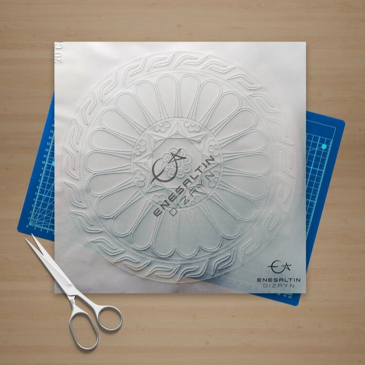 Şablon Desen - Selçuklu Beylikler Dönemi Milet İşi Yıldız Çarkıfelek Çini Deseni