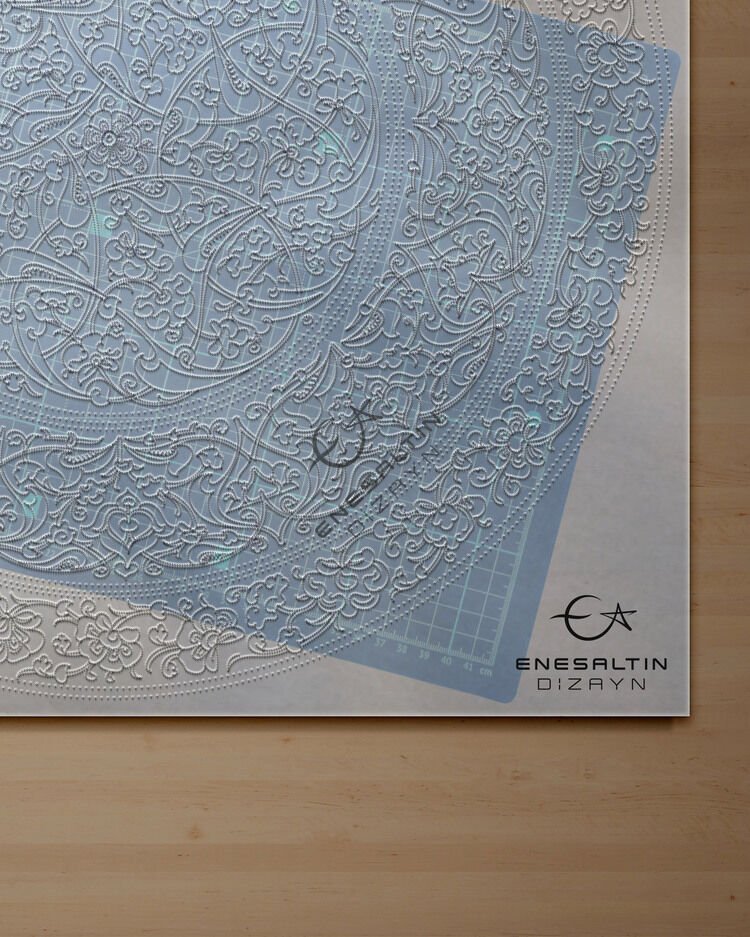 Şablon Desen 55 cm - Baba Nakkaş 1480 Rumi Lotus Şakayık Çini Tabak Deseni