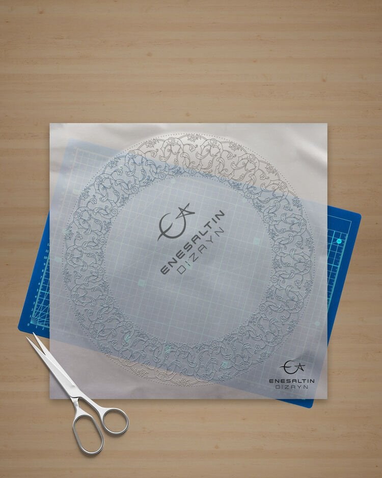 Şablon Desen 30 cm - Lotus Rumi Zincir Motifli Kenar Deseni