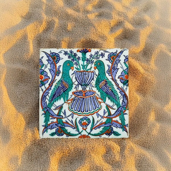 Template Design - Classic Iznik Fountain with Double Dove Tile Pattern