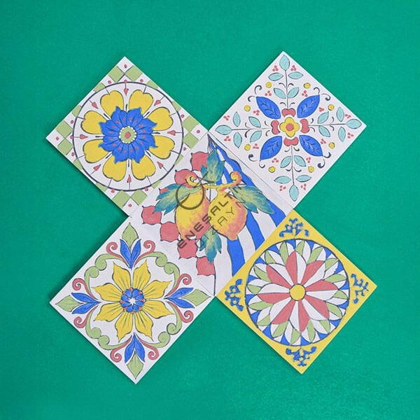 Tahrirli Ürün - 1. Versiyon Sicilya Tarzı 10 x 10 cm Tahrirli 5'li Karo Seti