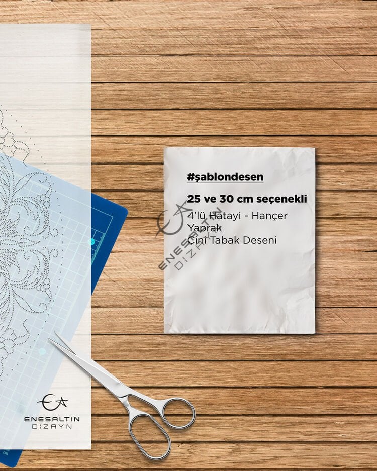 Şablon Desen - Simetrik 4’lü Hatayi - Hançer YaprakÇini Tabak Deseni