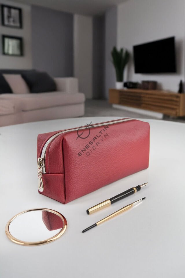 Bordo Suni Deri Çok Amaçlı Çanta