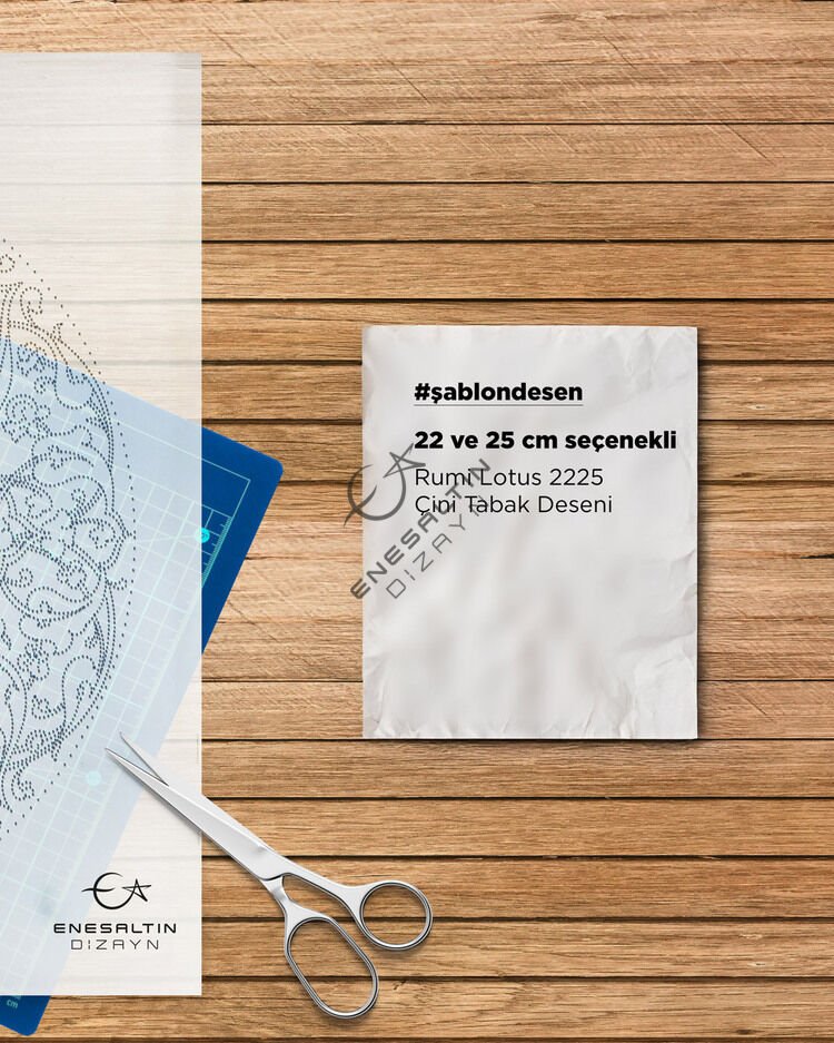 Şablon Desen  - Baba Nakkaş Rumi Lotus 2225 Klasik İznik Çini Deseni