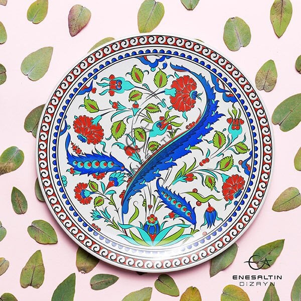 Şablon Desen 33 cm  - Bitkisel Motifli Klasik Çini Deseni