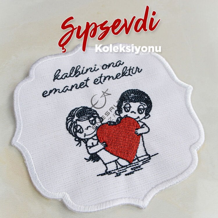 Şıpsevdi Koleksiyonu Nakışlı 6'lı Kokteyl Peçete Seti