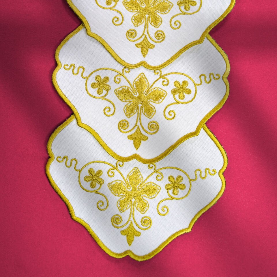 Asma Yaprağı Altın Simli Nakışlı 6'lı Kokteyl Peçete Seti