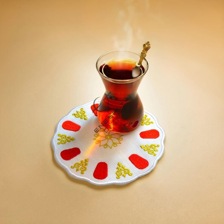 Nostaljik Acem İşi Nakışlı 6'lı Kokteyl Peçete Seti